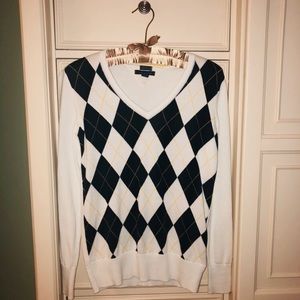 TOMMY HILFIGER Argyle V-Neck Sweater
